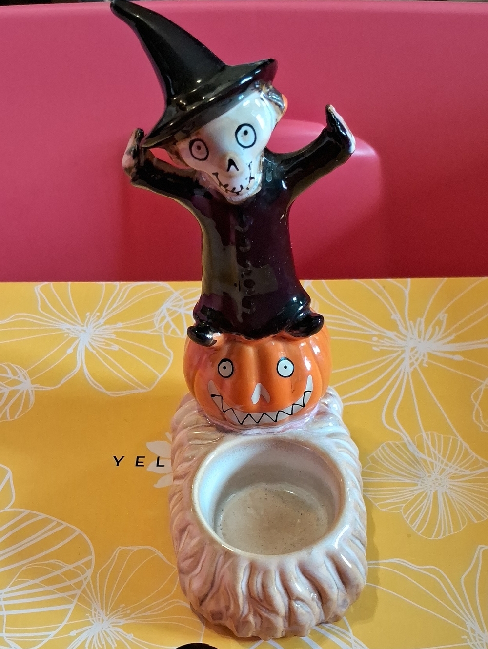 Yankee Candle Ceramic Witch Figurine - Black & Orange